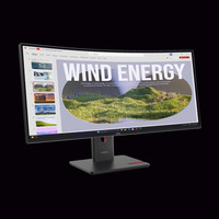 Lenovo ThinkVision T34WD-40 Moniteur 34" UltraWide incurvé  Noir, 86,4 cm (34"), 3440 x 1440 pixels, Wide Quad HD, LED, 6 ms, Noir