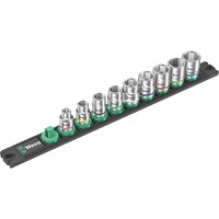 Wera Barre magnétique à douilles B 4 Zyklop Jeu d'embouts de clé à douille 3/8", Clés mixtes à cliquet Noir/Vert