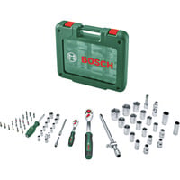 Bosch Set de cliquets 1/4" + 1/2" avec douilles, 60 pièces, Clés mixtes à cliquet Vert