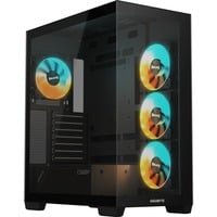 GIGABYTE C500 PANORAMIC STEALTH Midi Tower Noir, boîtier pc Noir | 2x USB-A | 1x USB-C | RGB | Window