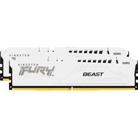 Kingston FURY FURY Beast 32 Go 6400 MT/s DDR5 CL32 DIMM (Kits de 2) White EXPO, Mémoire vive Blanc, 32 Go, 2 x 16 Go, DDR5, 288-pin DIMM, Blanc