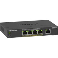 Netgear GS305Pv3 Non-géré Gigabit Ethernet (10/100/1000) Connexion Ethernet, supportant l'alimentation via ce port (PoE) Noir, Switch Noir, Non-géré, Gigabit Ethernet (10/100/1000), Full duplex, Connexion Ethernet, supportant l'alimentation via ce port (PoE), Montage mural