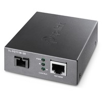 TP-Link Omada TL-FC111B-20 convertisseur de support réseau 100 Mbit/s Monomode Noir, Media Converter 100 Mbit/s, IEEE 802.3, IEEE 802.3i, IEEE 802.3x, 10BASE-T, 100BASE-T, 100BASE-FX, 100 Mbit/s, Complète, Demi