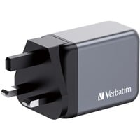Verbatim GNC-65 Universel Noir, Gris Secteur Charge rapide Intérieure Gris, 2x USB-C, 1x USB-A, Intérieure, Secteur, 20 V, Noir, Gris