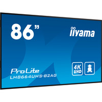iiyama LH8664UHS-B2AG Écran d'affichage dynamique Écran plat de signalisation numérique 2,17 m (85.6") Wifi 500 cd/m² 4K Ultra HD Noir Intégré dans le processeur Android 11 24/7, Affichage public Noir (Mat), Écran plat de signalisation numérique, 2,17 m (85.6"), 3840 x 2160 pixels, Wifi, 24/7