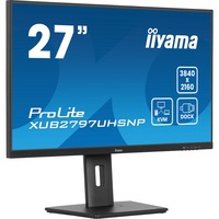 iiyama ProLite XUB2797UHSNP-B1 écran plat de PC 68,6 cm (27") 3840 x 2160 pixels 4K Ultra HD LED Noir Moniteur Noir (Mat), 1x DisplayPort, 1x HDMI, 2x USB-C, 3x USB-A, 1x RJ-45, 68,6 cm (27"), 3840 x 2160 pixels, 4K Ultra HD, LED, 4 ms, Noir
