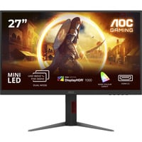 AOC G4 U27G4XM écran plat de PC 68,6 cm (27") 3840 x 2160 pixels 4K Ultra HD LED Noir, Rouge Moniteur gaming Noir, 1x DisplayPort, 1x HDMI, 4x USB-A, 160 Hz, 68,6 cm (27"), 3840 x 2160 pixels, 4K Ultra HD, LED, 1 ms, Noir, Rouge