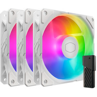Cooler Master SickleFlow Edge 120 ARGB White Edition Kit de Ventilateurs ventilateurs de boîtier Blanc, 3 pièces, 120 x 120 x 25 mm, PWM