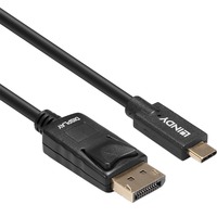 Lindy 43307 câble vidéo et adaptateur 10 m USB Type-C DisplayPort Noir Noir, 10 m, USB Type-C, DisplayPort, Mâle, Mâle, Droit