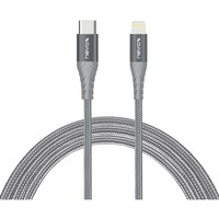 Nevox 1885 câble Lightning 1 m Gris, Argent Argent/gris, 1 m, Lightning, USB C, Mâle, Mâle, Gris, Argent