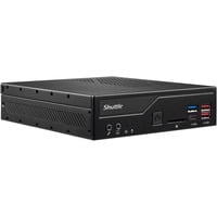 Shuttle Slim PC DH610, S1700, 1x HDMI, 2x DP, 1x 2.5", 2x M.2, 2x LAN (Intel 1G + 2.5G), 2x COM, fonctionnement permanent 24/7, attaches VESA, Barebone Noir, S1700, 1x HDMI, 2x DP, 1x 2.5", 2x M.2, 2x LAN (Intel 1G + 2.5G), 2x COM, fonctionnement permanent 24/7, attaches VESA, 1,3L mini PC, Mini PC type barebone, LGA 1700, DDR4-SDRAM, M.2, SATA, Série ATA II, Série ATA III, 120 W