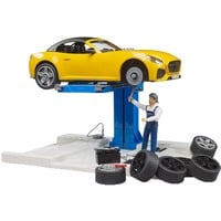 bruder bworld centre de service PKW + bruder Roadster, Jeu véhicule 