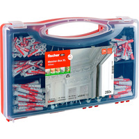 fischer Boîte Meister XL bâtiment ancien + vis, Cheville Gris clair/Rouge