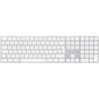Apple MQ052Z/A clavier Bluetooth QWERTY US International Blanc Argent/Blanc, Layout  Royaume-Uni, Rubberdome, Taille réelle (100 %), Sans fil, Bluetooth, QWERTY, Blanc