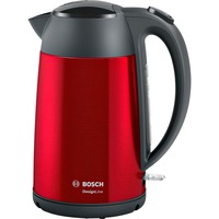 Bosch TWK3P424 bouilloire 1,7 L 2400 W Gris, Rouge Rouge/gris, 1,7 L, 2400 W, Gris, Rouge, Acier inoxydable, Indicateur de niveau d'eau, Arrêt de sécurité en cas de surchauffe