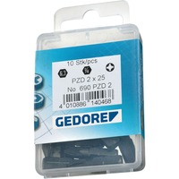 GEDORE Embout de tournevis 1/4", PH2, Bit 10 pièces