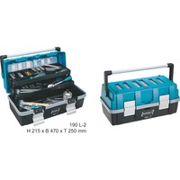 Hazet 190L-2 boite à outils Boîte à outils Plastique Noir, Bleu Bleu/Noir, Boîte à outils, Plastique, Noir, Bleu, Charnière, 250 mm, 470 mm