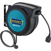 Hazet 9040D-2.5 enrouleur de câble 230 V, Tambour à câble Noir/Bleu, Noir, Bleu, 230 V, 20 m, IP20, 9,2 kg