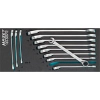 Hazet Jeu de clés mixtes à cliquet Module 163-509/12, taille 1/3+, Clé plate Noir/Bleu