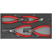 KNIPEX 00 20 01 V09 non classé, Set de pinces Rouge/Noir, 6 pinces de précision pour circlips sur plateau en mousse