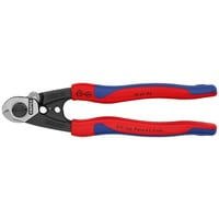 KNIPEX Coupe-câbles 95 62 190, Tenailles de cran Bleu, avec gaines bi-matière, brunie