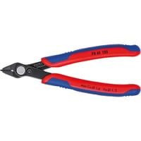 KNIPEX Electronic Super Knips® 78 61 125, Pinces électroniques Rouge/Bleu, avec gaines bi-matière, brunie