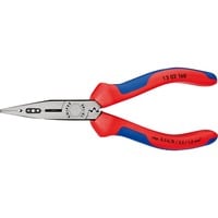 KNIPEX Pince multi-fonctions 13 02 160 Rouge/Bleu, avec gaines bi-matière, noire atramentisée