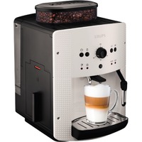 Krups EA8105 machine à café Entièrement automatique Machine à expresso 1,6 L, Machine à café/Espresso Blanc/Noir, Machine à expresso, 1,6 L, Café en grains, Broyeur intégré, 1450 W, Blanc