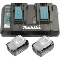 Makita 199482-2 batterie et chargeur d’outil électroportatif Ensemble de batterie et de chargeur, Bundle Noir, Ensemble de batterie et de chargeur, Lithium-Ion (Li-Ion), 5 Ah, 18 V, Makita, 2 pièce(s)