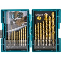 Makita Set de forets métal HSS-Tin, 19 pièces, Jeu de mèches de perceuse 