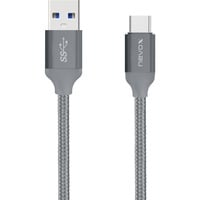 Nevox 1480 câble USB 2 m USB 3.2 Gen 2 (3.1 Gen 2) USB A USB C Gris Gris, 2 m, USB A, USB C, USB 3.2 Gen 2 (3.1 Gen 2), Mâle/Mâle, Gris