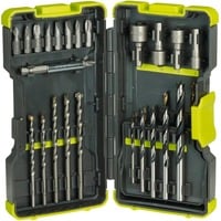 Ryobi RAK30MIX Ensemble de forets 30 pièce(s), Perceuse, ensembles embouts Vert, Perceuse, Ensemble de forets, Maçonnerie, Bois, Acier inoxydable, Boîte, 30 pièce(s)