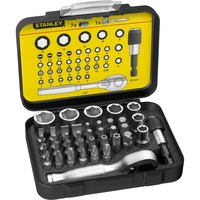Stanley Set d'embouts 1/4", 39 pièces, Set d'embouts de vissage Noir