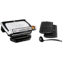 Tefal GC716D Gril de contact, Grill à contact Argent/Noir, Noir, Métallique, Acier inoxydable, Dessus de table, Boutons, Plaque, 300 x 200 mm