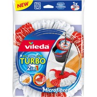 Vileda Turbo 2in1, Serpillère Blanc/Rouge, Tête de serpillère, Rouge, Blanc, Microfibre, Polyamide, 1 pièce(s), 160 g, 300 mm