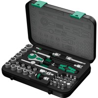Wera 8100 SA 2 Jeu cliquet Zyklop Speed à emmanchement 1/4", Set d'outils Noir/Vert, Ensemble de clés à douille, 42 pièce(s), Noir, Chrome, Vert, CE, Manche de clé