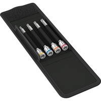 Wera 8767 A TORX® HF 1 Zyklop Jeu d'embouts TORX, Clés mixtes à cliquet Noir/Argent, 4 pièces, avec fonction de maintien, 1/4" drive
