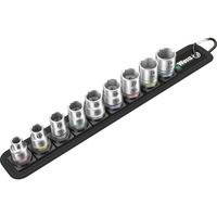 Wera Ceinture B 4 Jeu de douilles Zyklop, Clés mixtes à cliquet Noir/Argent, 9 pièces, avec 3/8" drive