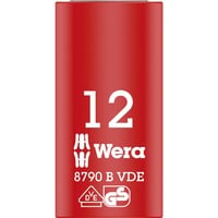 Wera Douille à cliquet Zyklop VDE, 12mm, 3/8", Clés mixtes à cliquet Rouge/Jaune