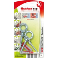 fischer DUOPOWER 6x30 OH K, Cheville Gris clair/Rouge