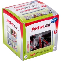 fischer DUOPOWER 6x50 S LD, Cheville Gris clair/Rouge