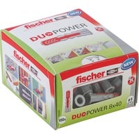 fischer DUOPOWER 8x40 LD, Cheville Gris clair/Rouge