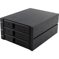 ICY BOX IB-563SSK 2x 5,25" Plateau de stockage de disques Noir, Cadre de montage Noir, 2x 5,25", Plateau de stockage de disques, 2.5", SATA, SATA II, SATA III, Noir, Aluminium