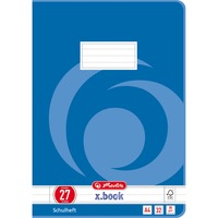 Herlitz 340273 livre d'exercices, Livret Bleu, Bleu, Blanc, 32 feuilles, Papier ligné, A4, 80 g/m², Papier