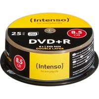 Intenso DVD+R 8.5GB 8x Double Layer 25er Cakebox 8,5 Go DVD+R DL 25 pièce(s), Support vierge DVD DVD+R DL, 120 mm, Boîte à gâteaux, 25 pièce(s), 8,5 Go
