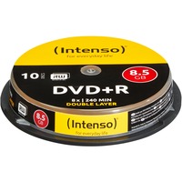 Intenso DVD+R 8.5GB, DL, 8x 8,5 Go 10 pièce(s), Support vierge DVD DL, 8x, 8,5 Go, DVD+R, 120 mm, 10 pièce(s), 240 min, Boîte à gâteaux
