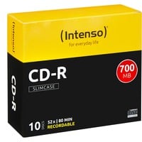 Intenso INT-1001622 Cds vierges 52x, CD-R, 120 mm, 700 Mo, Petit boitier, 10 pièce(s)