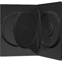 BOX17 étui disque optique Boîtier DVD 4 disques Noir, Étui de protection