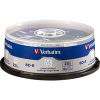 Verbatim 98909 disque vierge Blu-Ray BD-R 25 Go 25 pièce(s), Disques Blu-ray 25 Go, BD-R, Fuseau, 25 pièce(s)