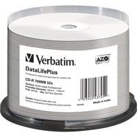 Verbatim CD-R 700 MB 52x, 50 pièces, Imprimable